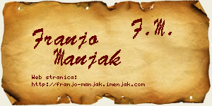 Franjo Manjak vizit kartica